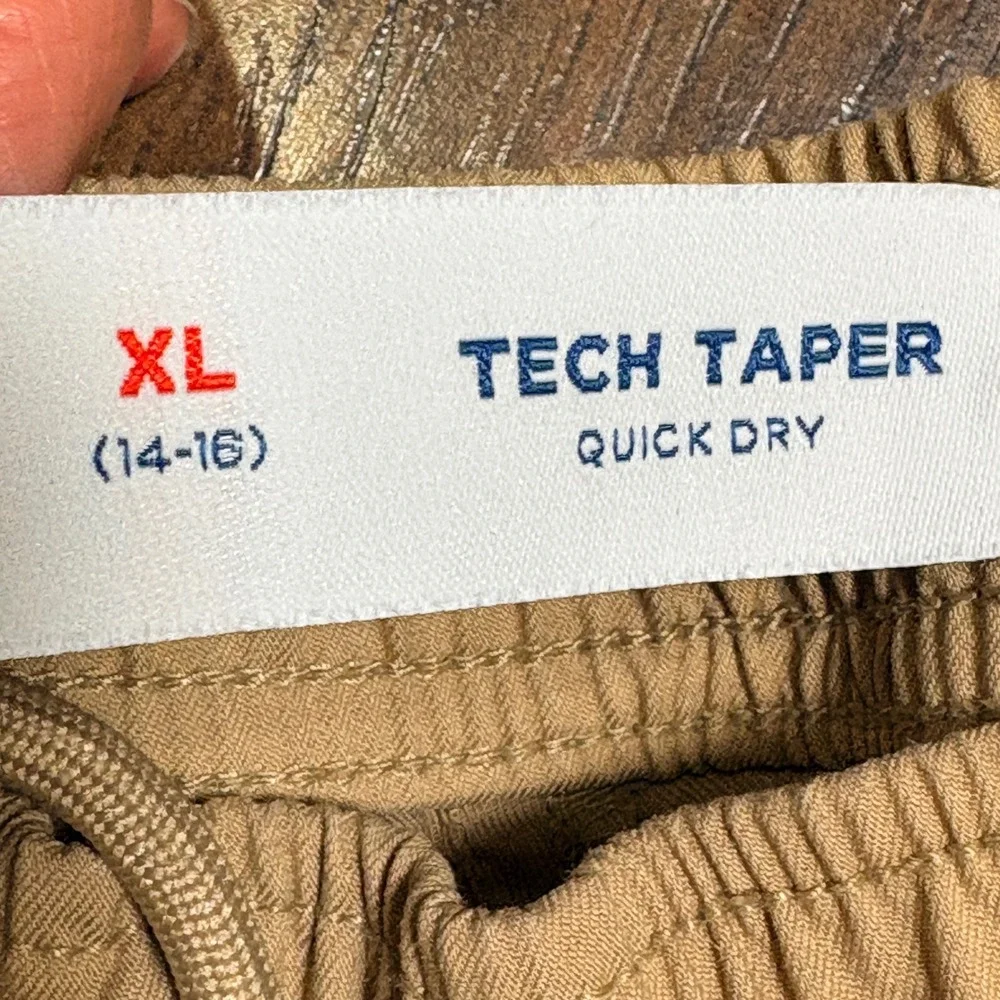 Old Navy Shirt and Pants Set Boys L/XL Tan Leaf Print Tech Taper Cargo Outfit